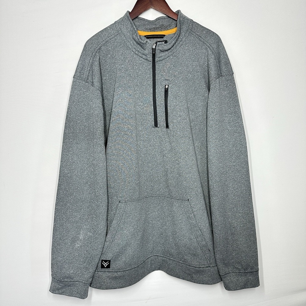 Hawx Work Gear 1/4 Zip Fleece Pullover Sweater 2XL Mens Quarter Workwear Gray